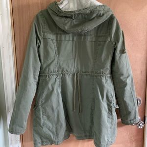 XS Green hooded Utility jacket